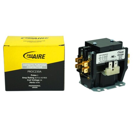 Perfect Aire Contactor, 30A Amp Range, 24V DC Volt Rating, 2 Poles PROC230A